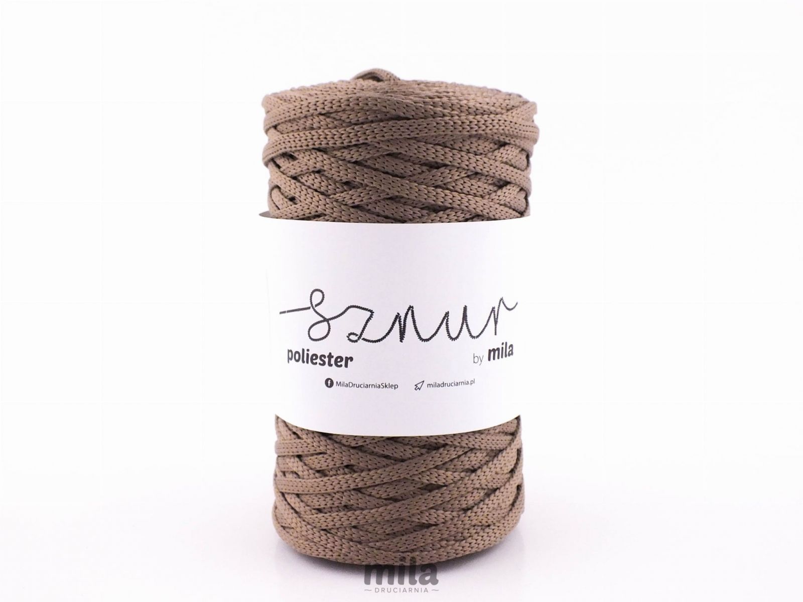 Snur de poliester de la Mila 5 mm plat, 100 m, 37 moka