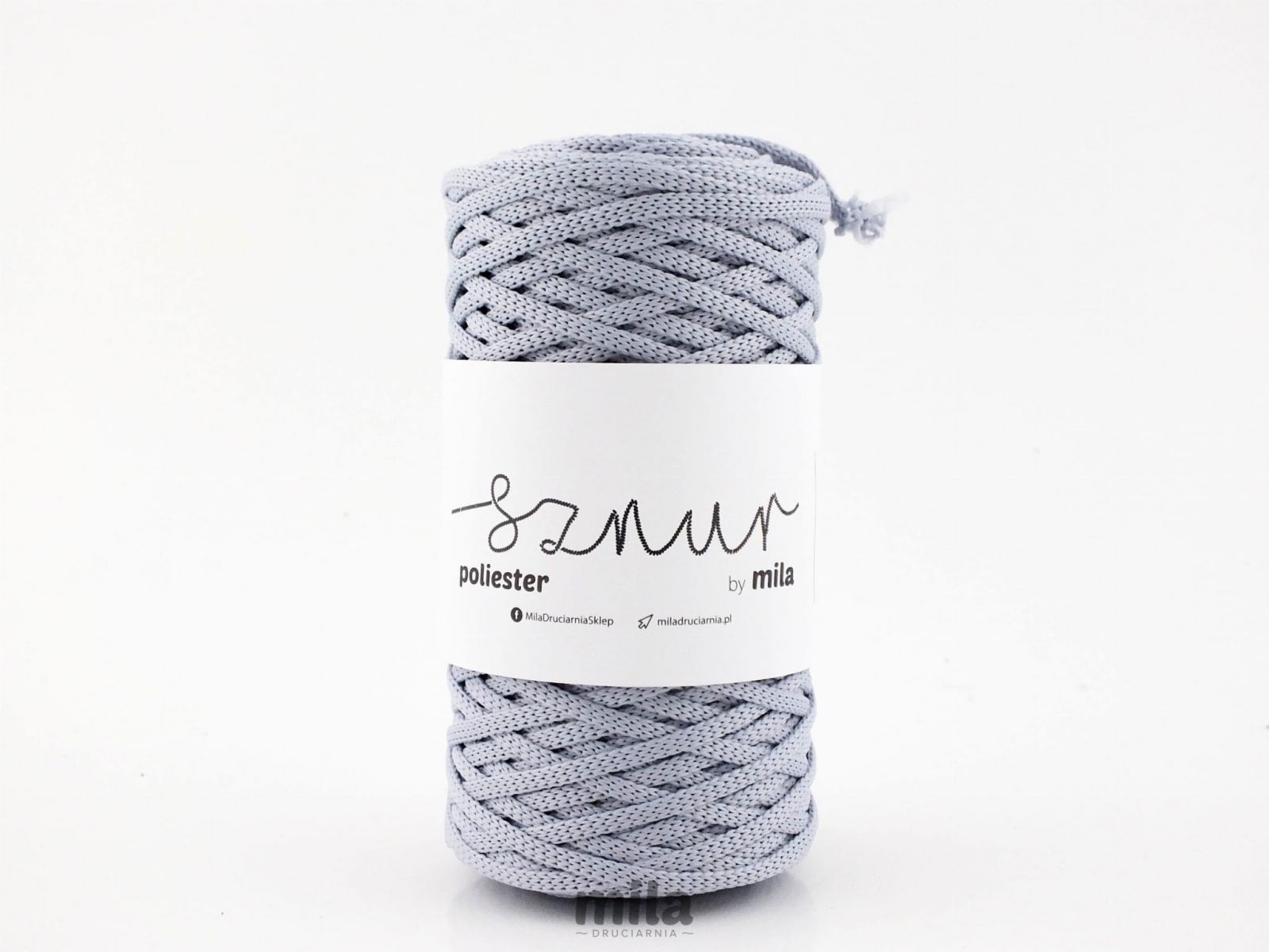 Snur de poliester de la Mila 5 mm plat, 100 m, 136 gri porumbel