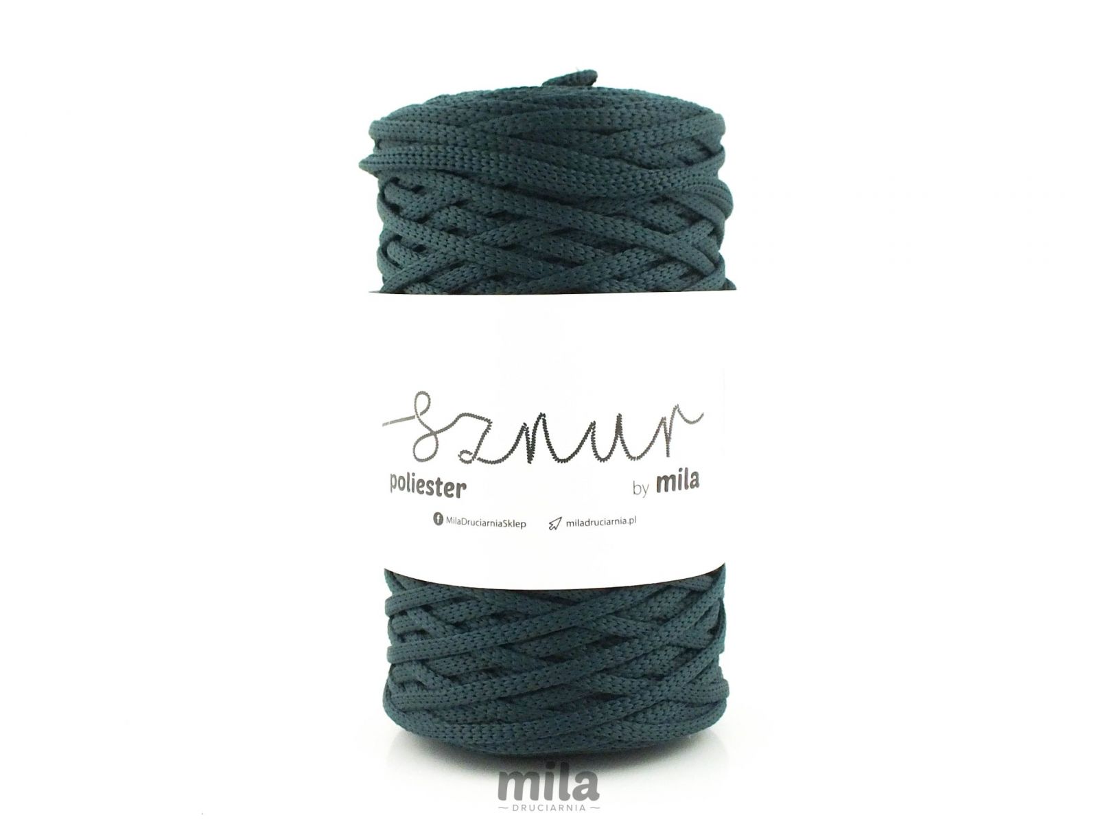 Mila poliészter zsinór, lapos 5 mm, 100 m, 152 üvegzöld