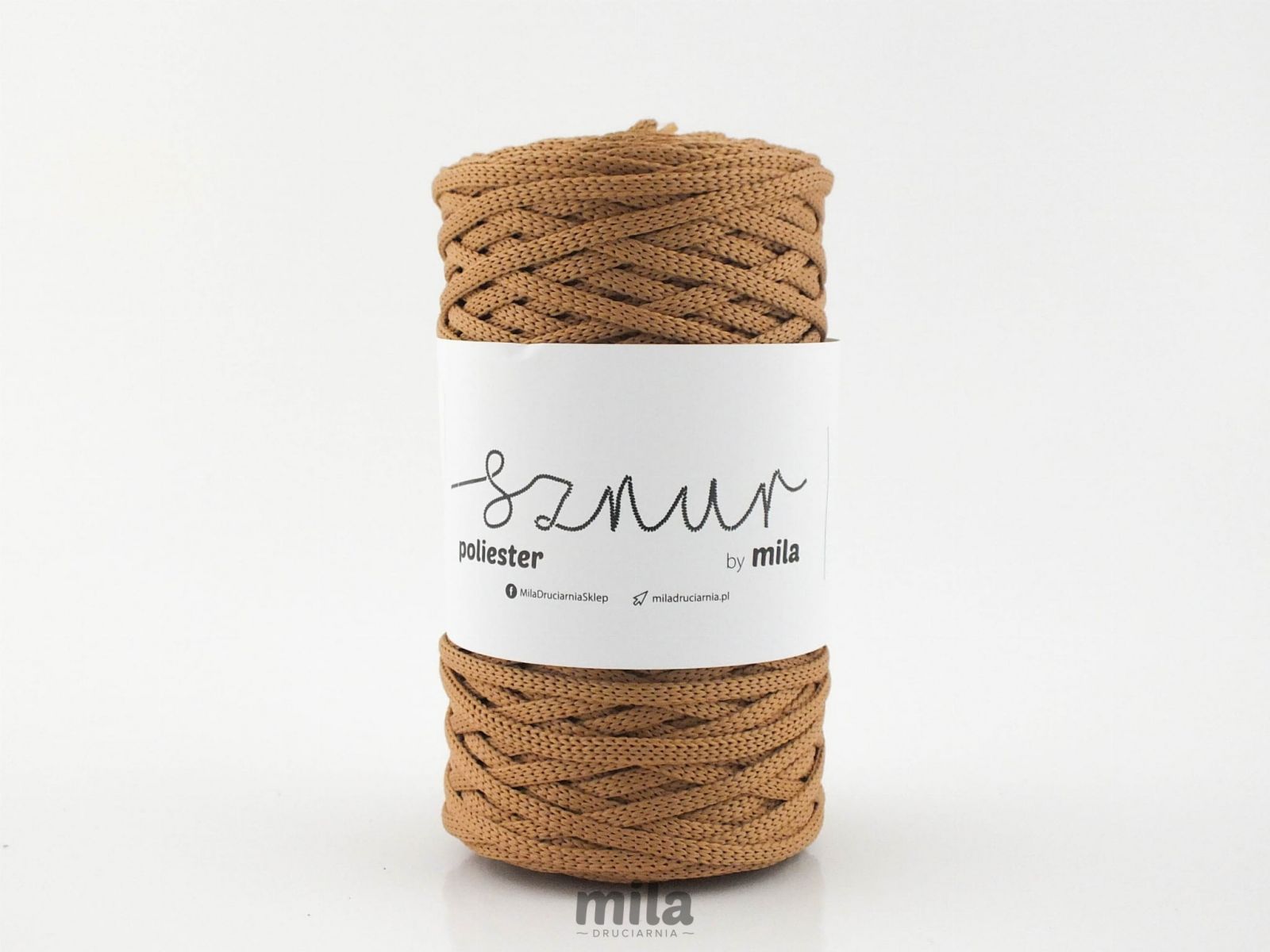 Mila poliészter zsinór, 5 mm lapos, 100 m, 39 karamell