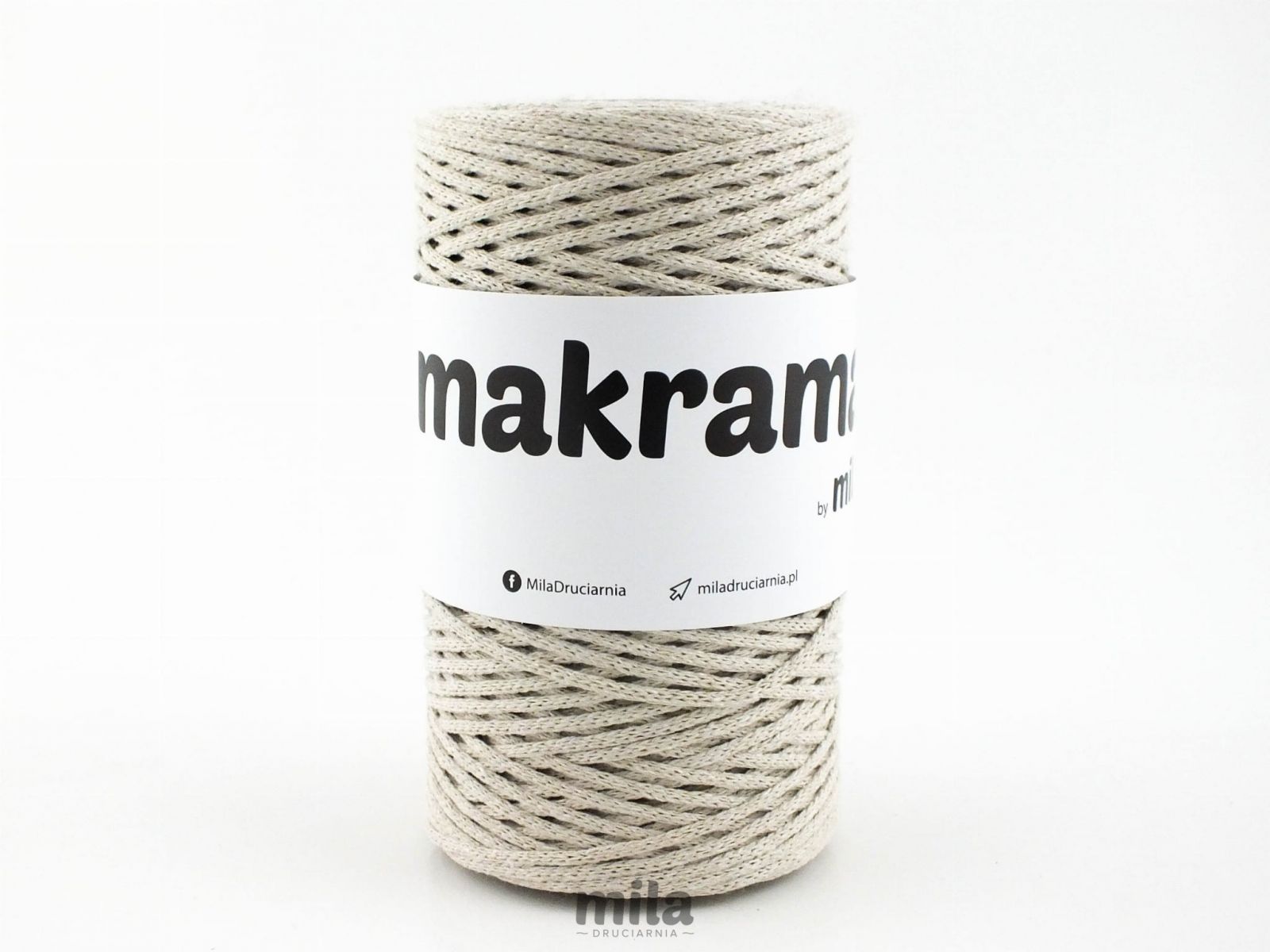 Snur MAKRAMA de la Mila 2 mm, 200 m,53 bej deschis