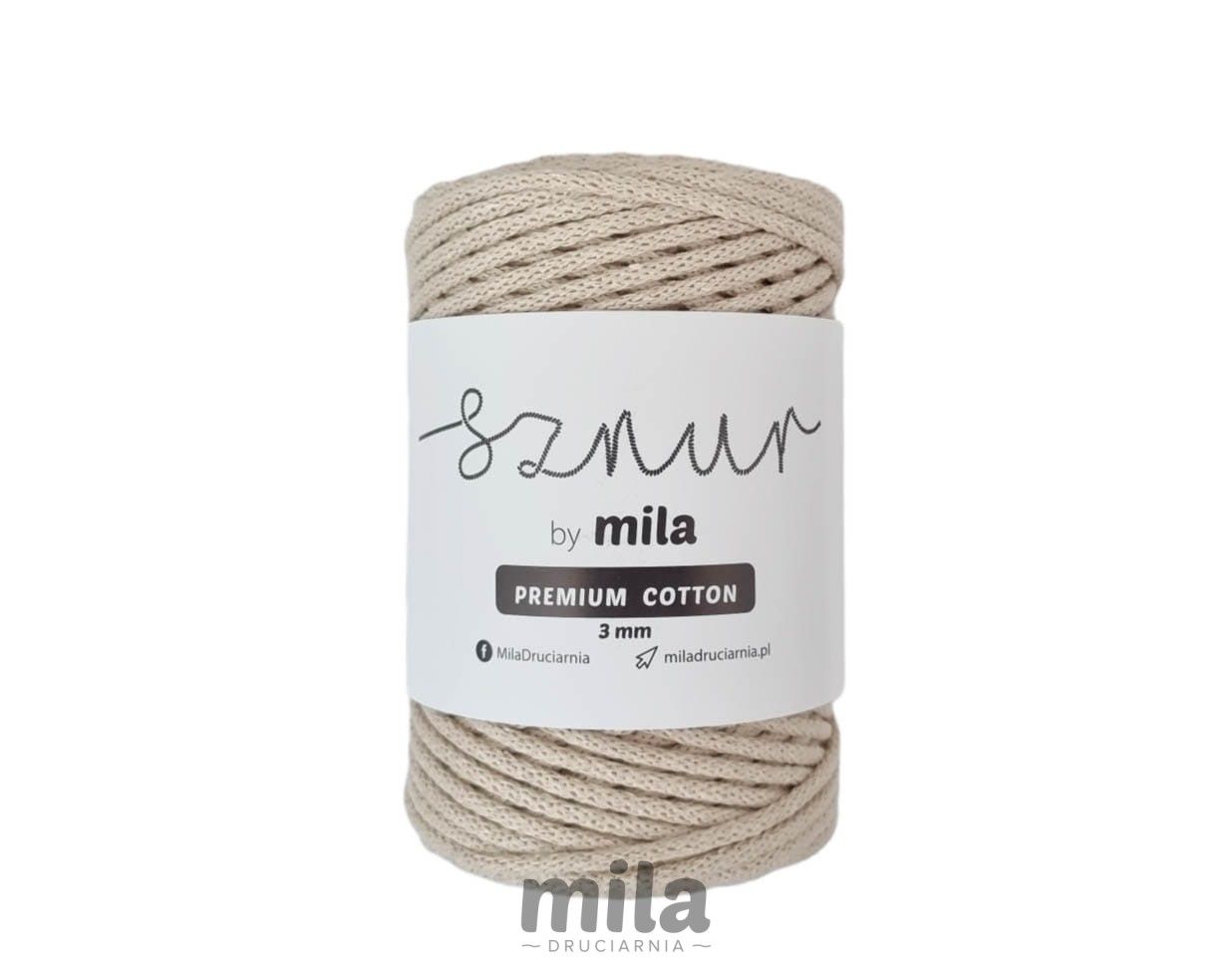 Sznur 3 mm BUMBAC PREMIUM, 100 m, PC09 bej deschis