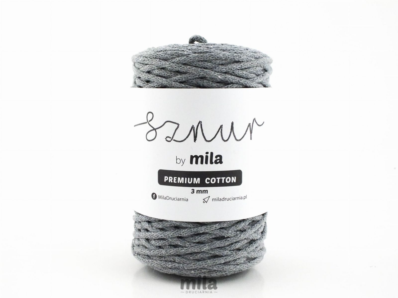 Snur 3 mm BUMBAC PREMIUM, 100 m, PC04 gri închis
