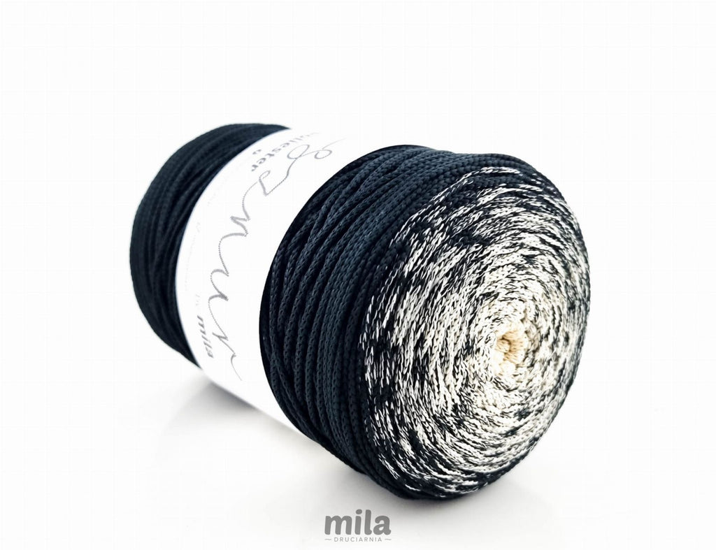 OMBRE poliészter zsinór 3 mm, 300 m. OM01 krém/fekete