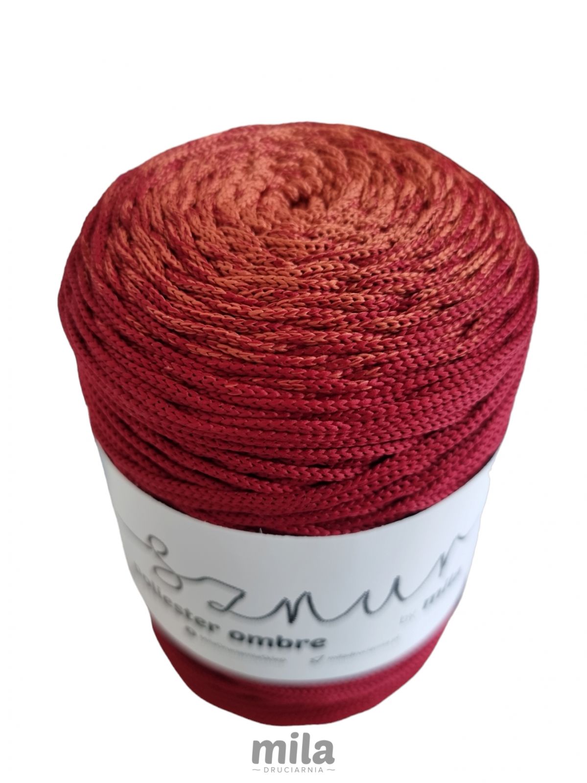 Sznur de poliester OMBRE 3 mm, 300 m. OM07 rosu/visiniu