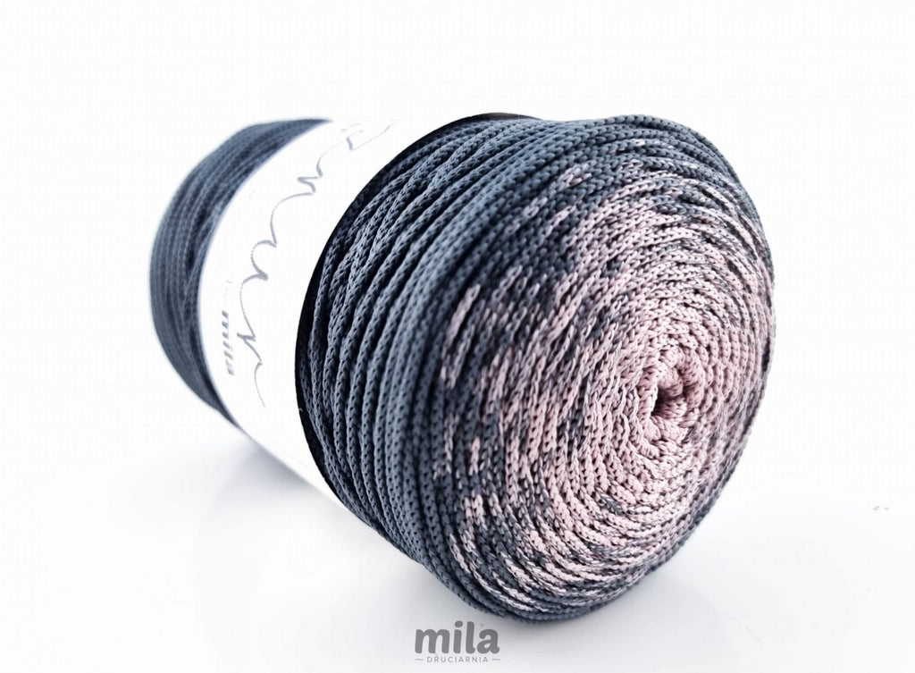 OMBRE poliészter zsinór 3 mm, 300 m. OM06 grafit/rózsaszín