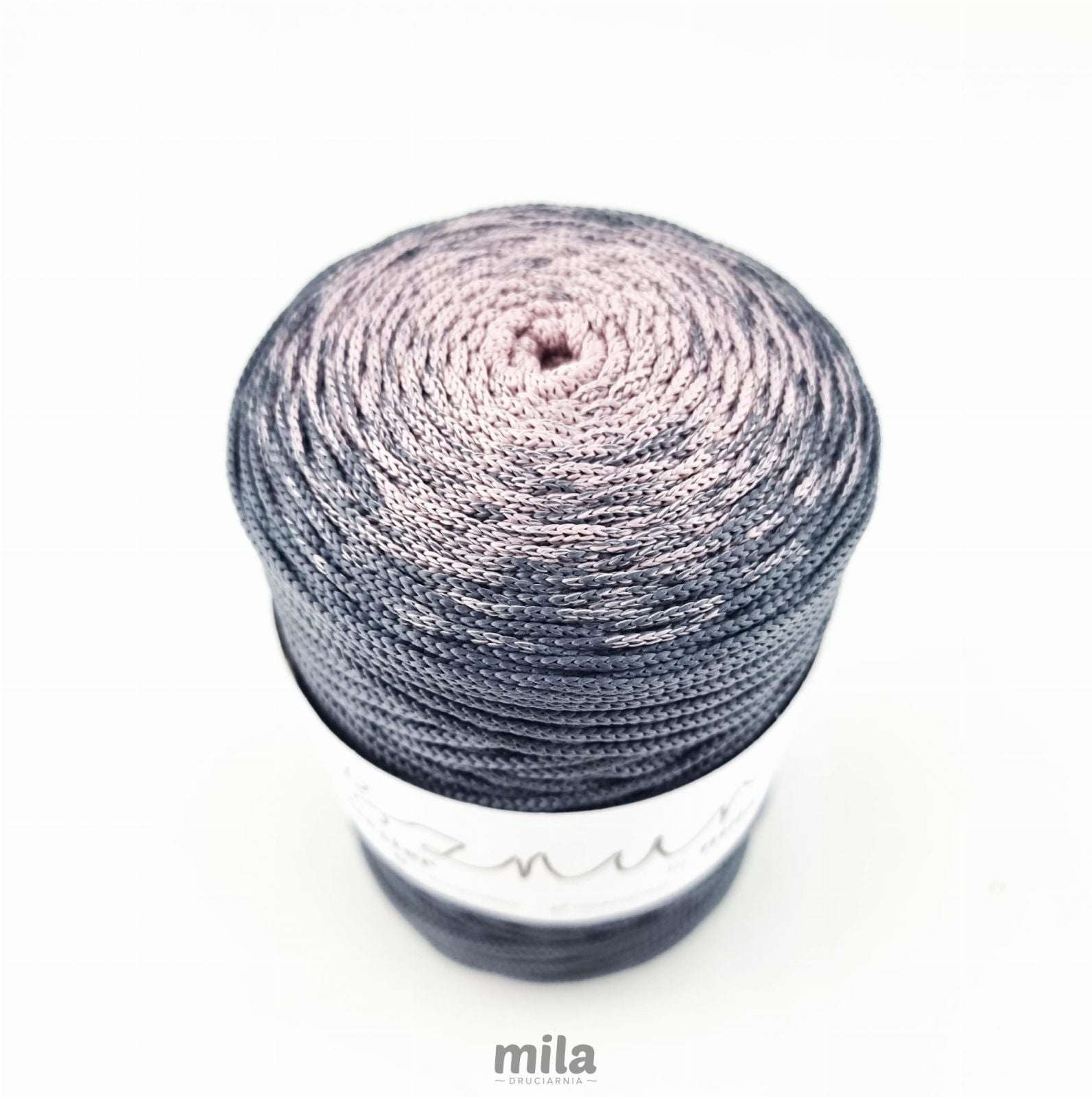 Sznur de poliester OMBRE 3 mm, 300 m. OM06 grafit/roz