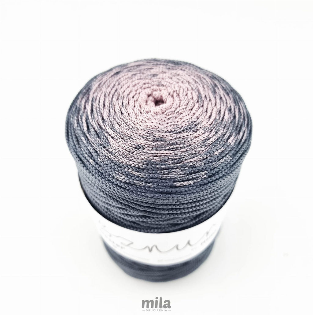 OMBRE poliészter zsinór 3 mm, 300 m. OM06 grafit/rózsaszín