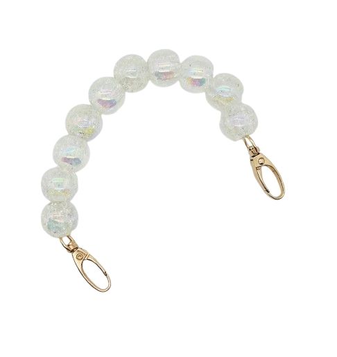 Mâner geantă din perle 20 mm- cu efect AB transparent