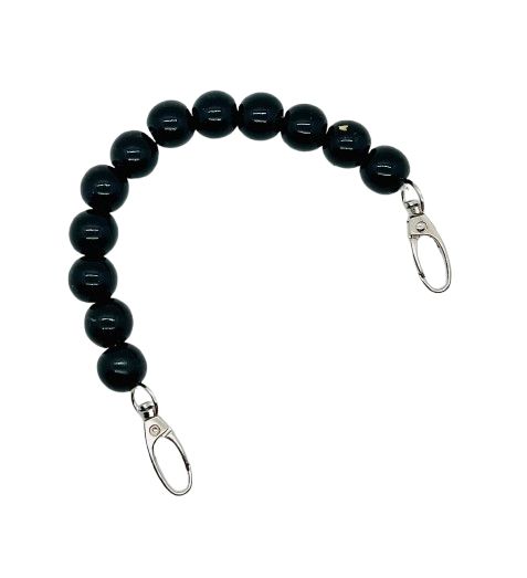 Mâner geantă din perle 16 mm, negru