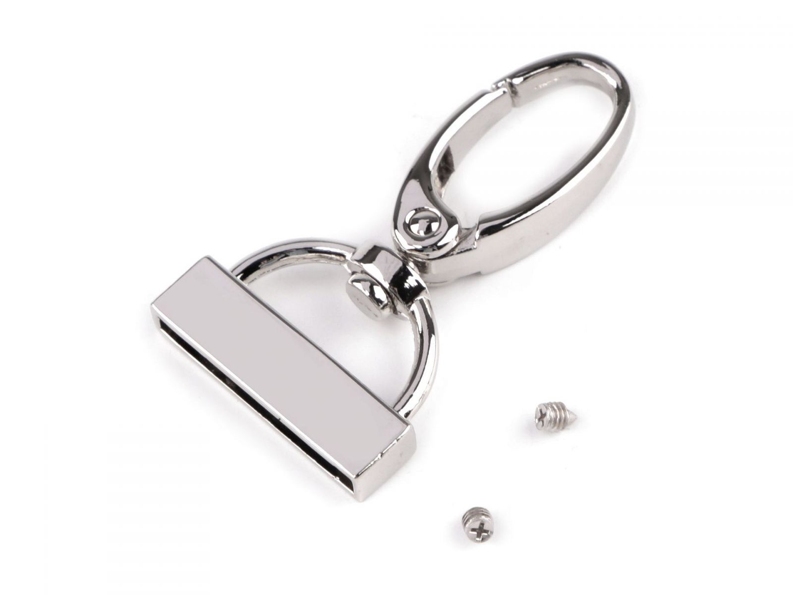 Carabină metalică pivotantă cu capăt pentru curea lățime de 25 mm, nichel