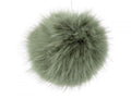 Pompon din blană cu buclă 11 cm-Verde