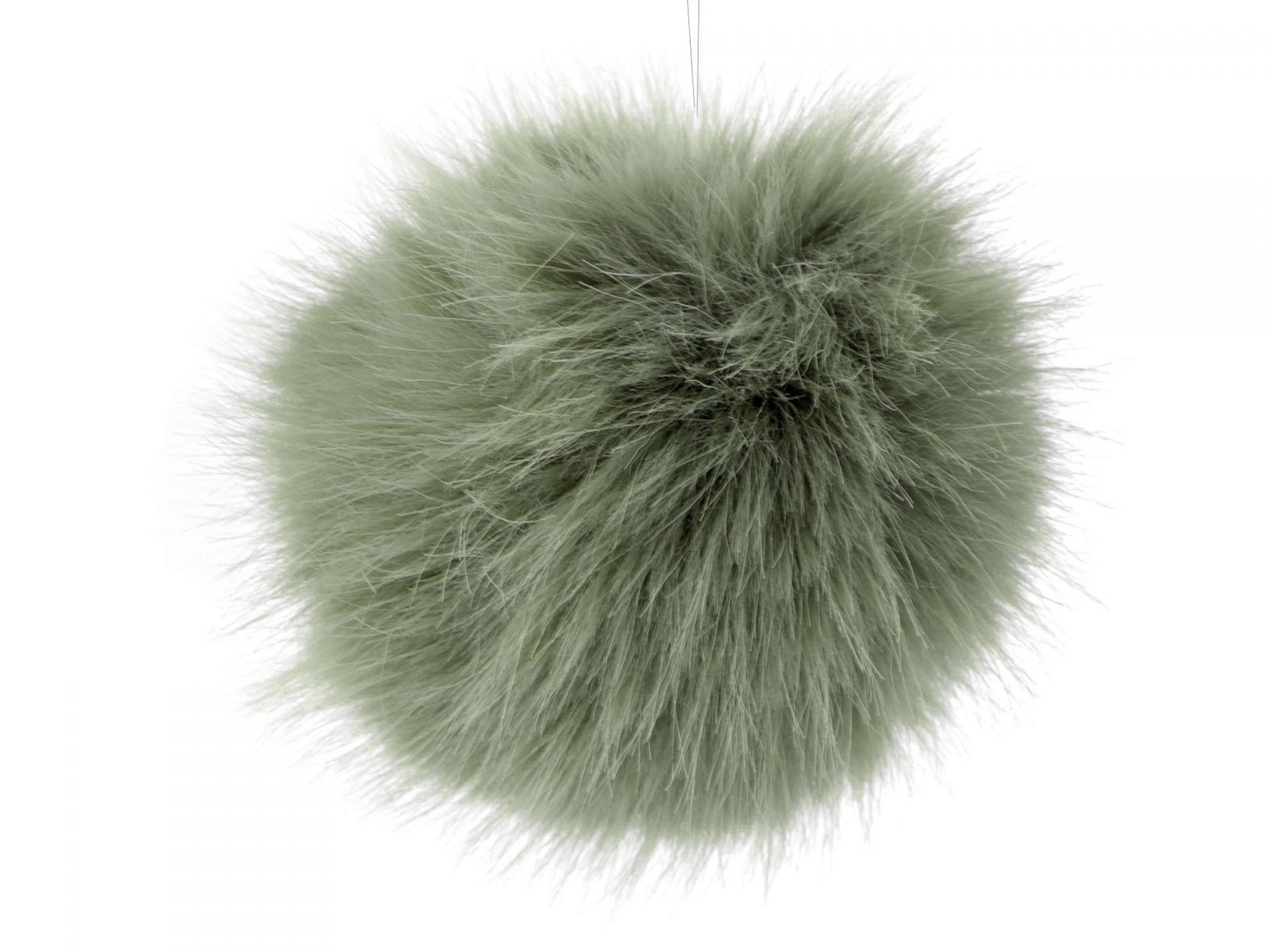 Pompon din blană cu buclă 11 cm-Verde