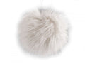 Pompon din blană cu buclă 11 cm- Crem deschis