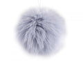 Pompon din blană cu buclă 11 cm- Albastru deschis
