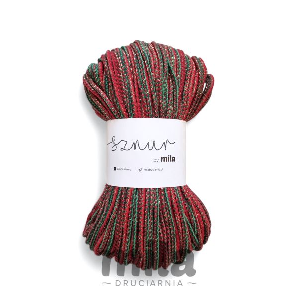 Sznur 3 mm-es GLITTER zsinórfonal, 100 m PG135 KARÁCSONYI MIX