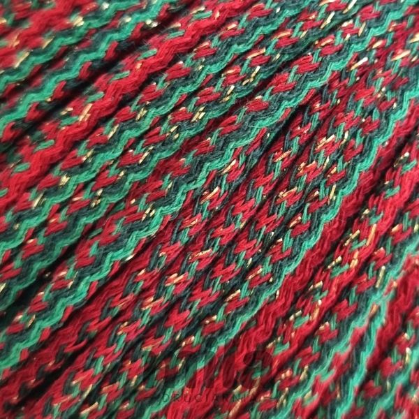 Sznur 3 mm-es GLITTER zsinórfonal, 100 m PG135 KARÁCSONYI MIX