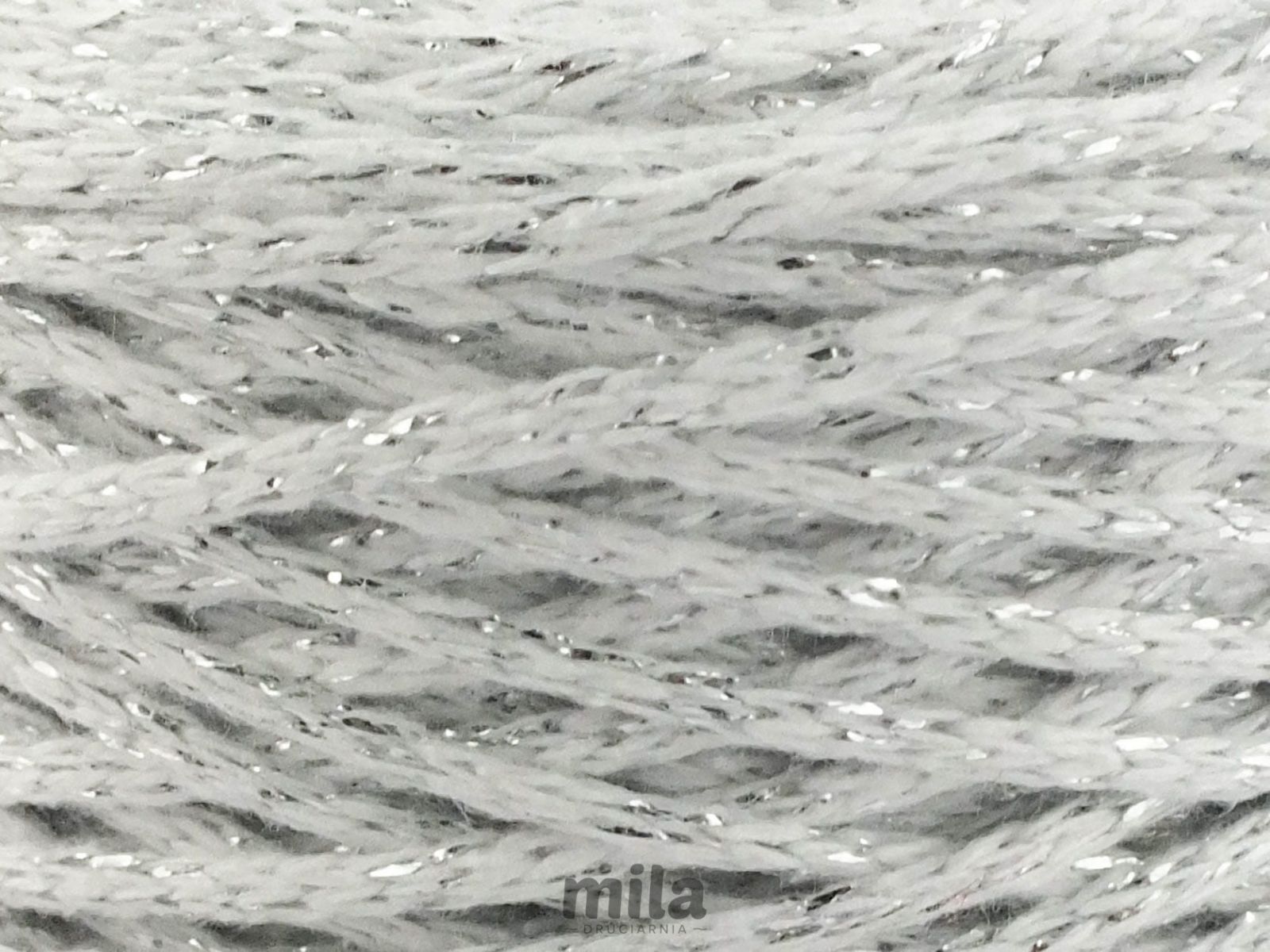 Snur MAKRAMA Glitter by Mila, 2 mm, 200 m 104 alb argintiu