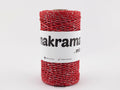 Snur MAKRAMA Glitter by Mila, 2 mm, 200 m, 101 roșu argintiu