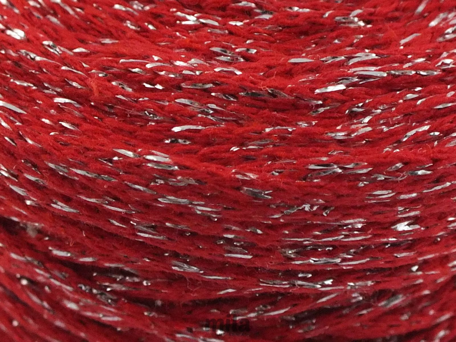 Snur MAKRAMA Glitter by Mila, 2 mm, 200 m, 101 roșu argintiu