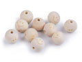 Margele din lemn nelacuit, smiley 20 mm, set/10 buc