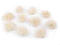 Aplicatie pompon din blană 3 cm-crem deschis, 10 buc, reducere 50%