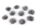Aplicatie pompon din blană 3 cm-gri , 10 buc, 50% reducere