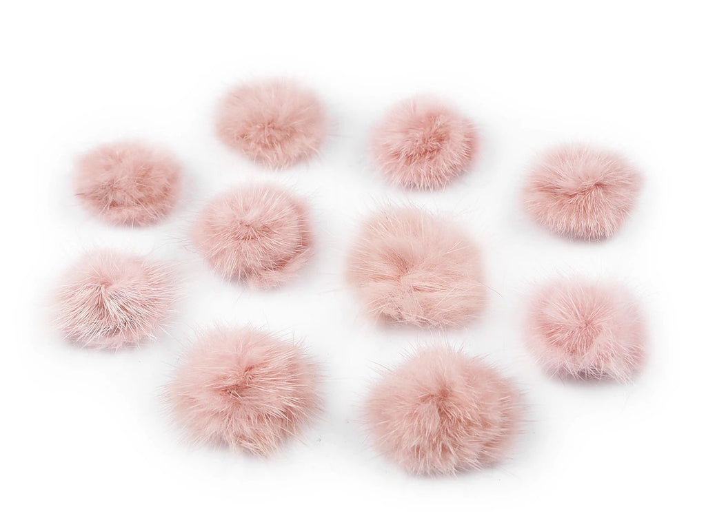 Pompon műszörme bojt, 3 cm - rózsaszín, 10 db, 50% kedvezmény