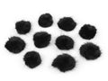 Aplicatie pompon din blană 3 cm-negru, 10 buc, 50% reducere