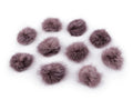 Aplicatie pompon din blană 3 cm-violet, 10 buc, 50% reducere