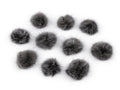 Aplicatie pompon din blană 3 cm-hematit, 10 buc, 50% reducere