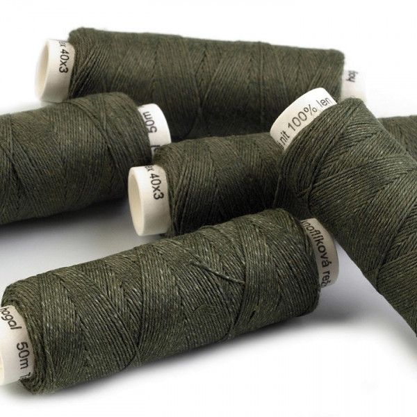 Pachet ață din in 5 buc, 50 m-gri x 4 + verde 1 buc, reducere 50 %