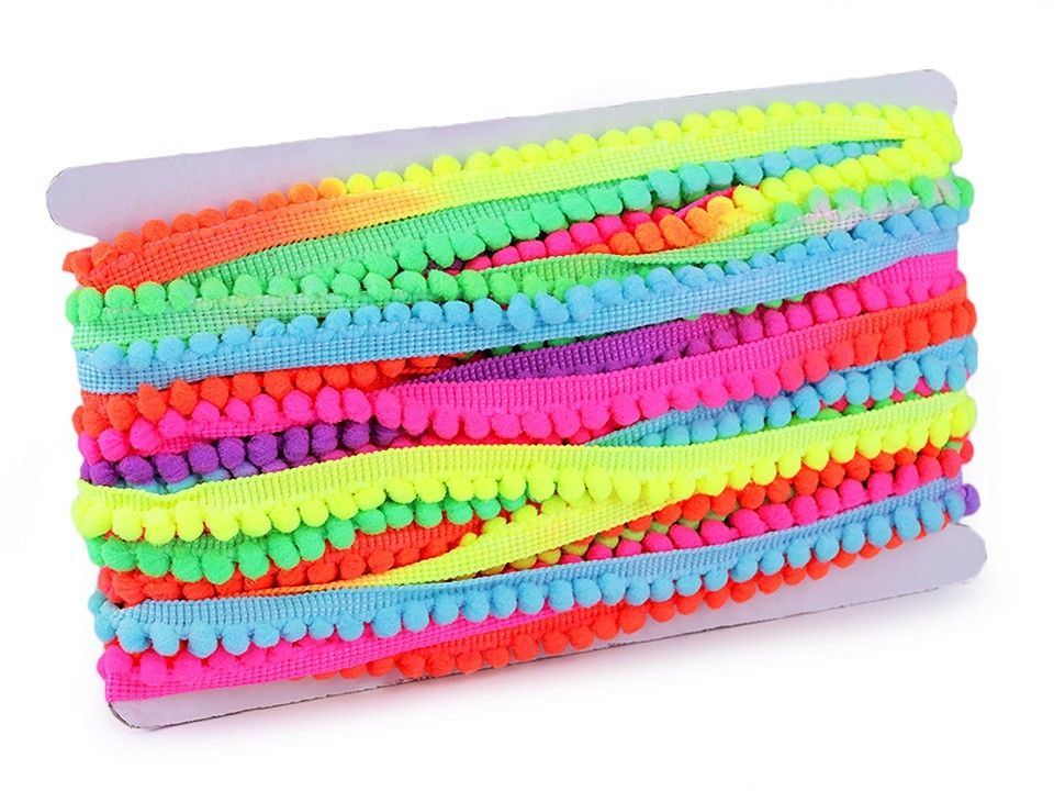 Neon bojtos szalag, szélesség 14 mm, 6 mm, csomag 24 fm, 50% kedvezmény