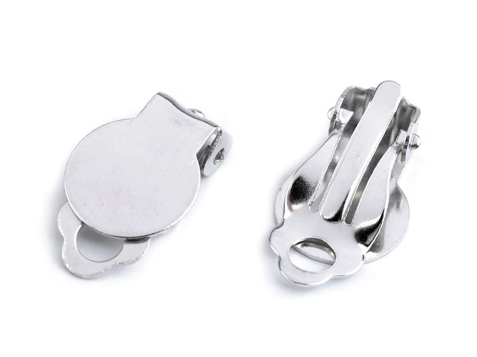 Bază cercei cu clips, 10x18 mm-platinum, 17 pereche, reducere 50%