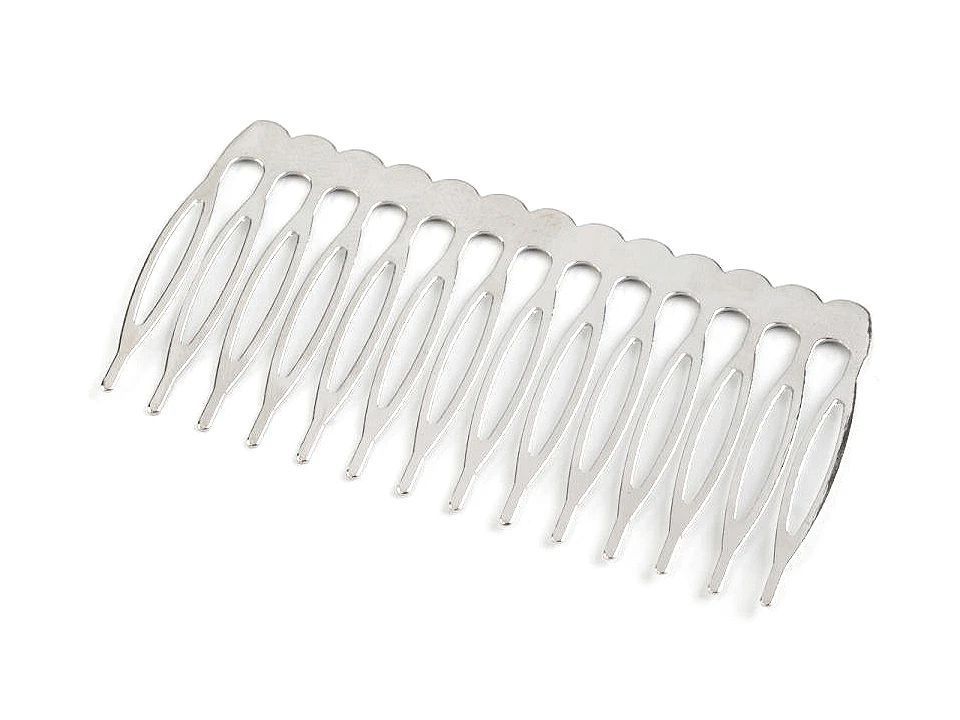 Bază pieptene decorativ, 40x75mm platinum, 4 buc