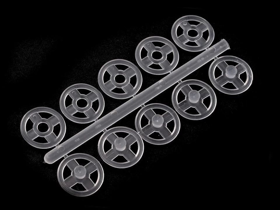 Capse de cusut din plastic, Ø10 mm- transparent, 65 blister, reducere 80%