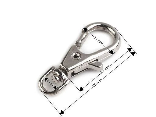 Carabină cu vârtej, 4 mm-nichel negru, set 10 buc, reducere 30%
