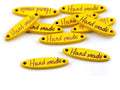 Etichete lemn Hand Made, 6x27 mm-galben, pachet 8 buc, reducere 50%