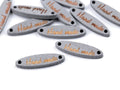 Etichete lemn Hand Made, 6x27 mm-gri , pachet 10 buc, reducere 50%
