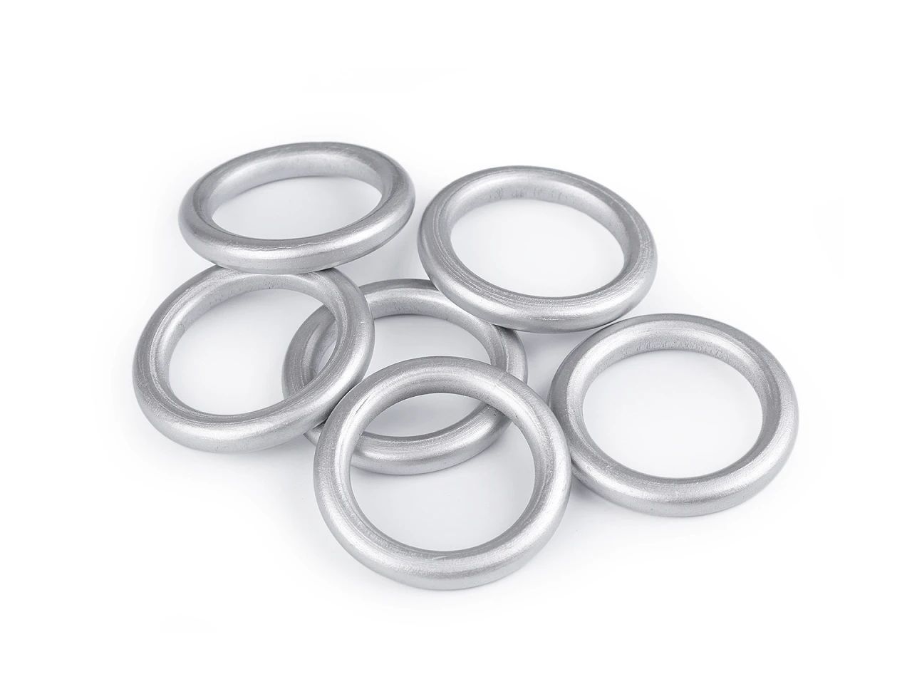 Inele colorate din lemn 50 mm, argintiu, pachet 20 buc, reducere 50%