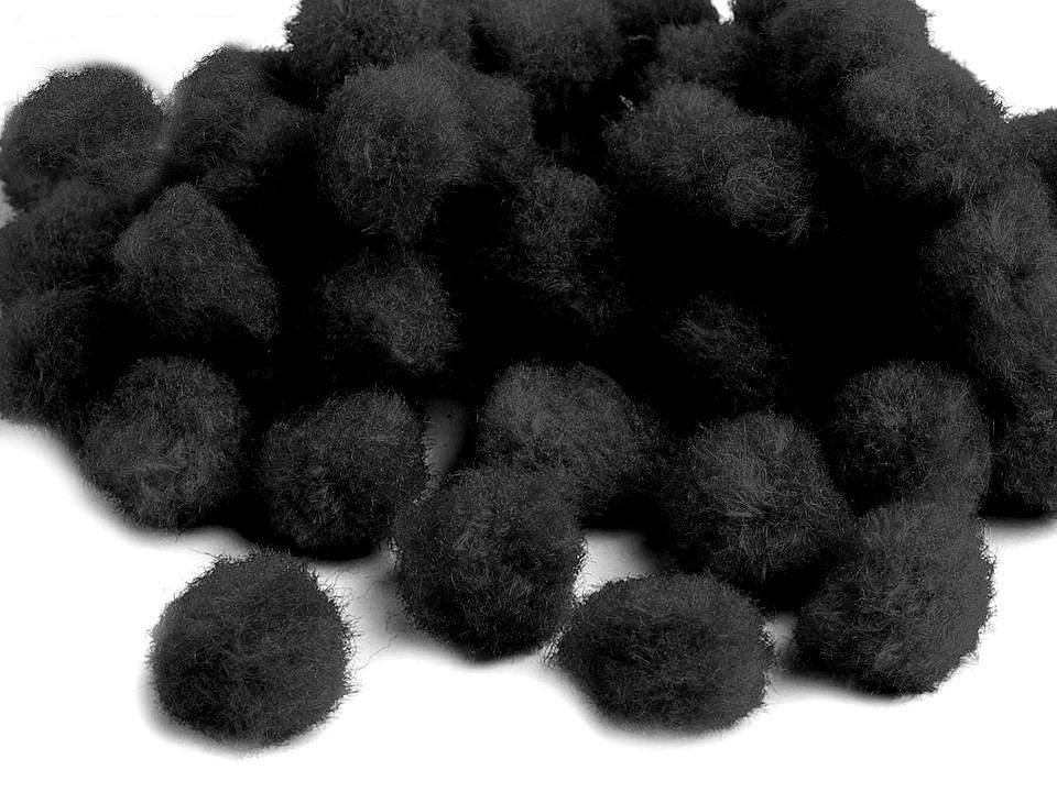 Pompoane, 11 mm-negru, 100 buc, reducere 50%