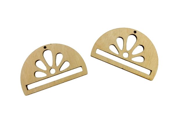 Baze cercei lemn pentru macrame- model 4, set 10 pereche, reducere 50%