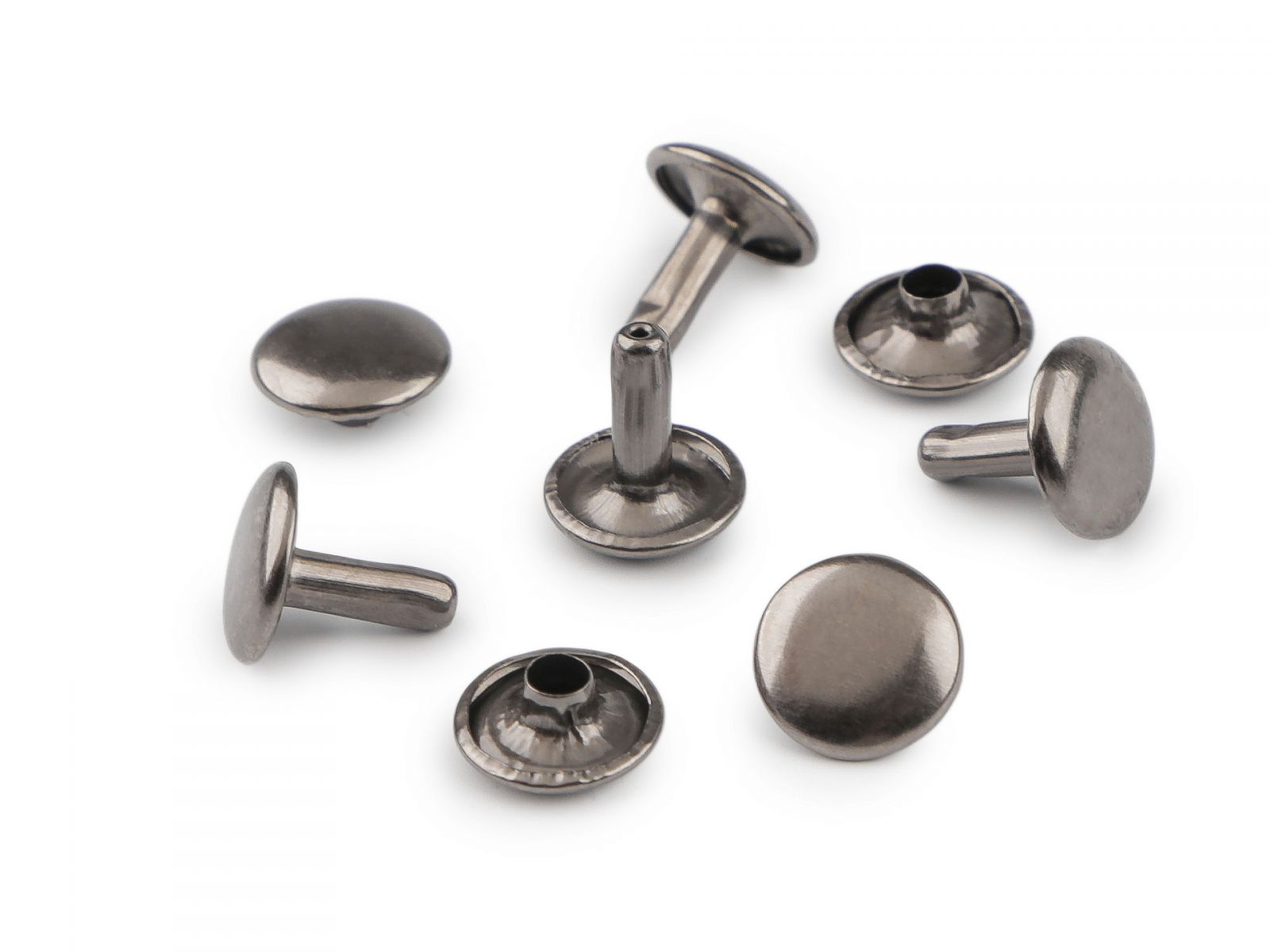 Capse cap plat (nituri), Ø10 mm-nichel negru, set 50 pereche