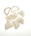 Baze cercei lemn pentru macrame mixt- model 2, set 10 pereche, reducere 50%