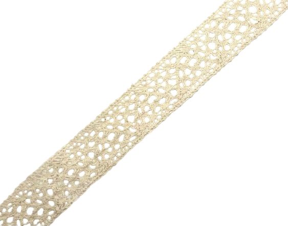 Dantela crosetata 35 mm 2 ecru deschis, 21.5 ml, reducere 50%