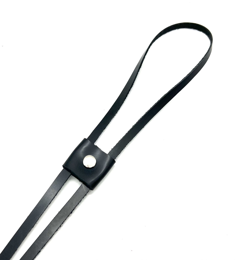 Șnur de strângere din piele naturala, negru 100 cm