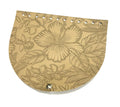 Clapeta geanta cu inchizatoare magnetica, piele ecologica, 20x17 cm- bej cu model floral