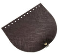 Clapeta geanta cu inchizatoare magnetica, piele ecologica, 20x17 cm- maro inchis cu model-nichel