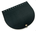 Clapeta geanta cu inchizatoare magnetica, piele ecologica, 20x17 cm- negru cu model caramida-nichel