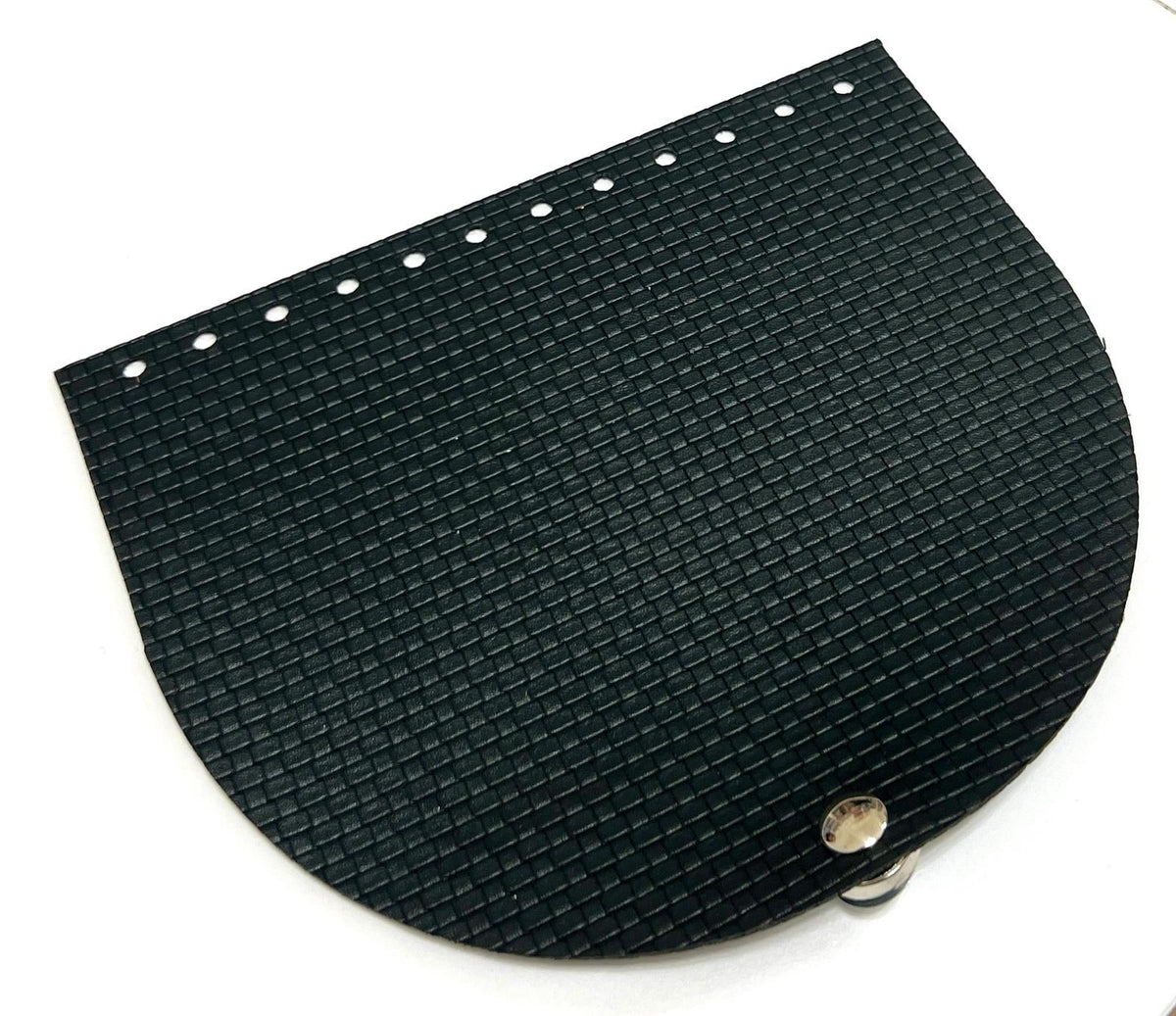 Clapeta geanta cu inchizatoare magnetica, piele ecologica, 20x17 cm- negru cu model caramida-nichel